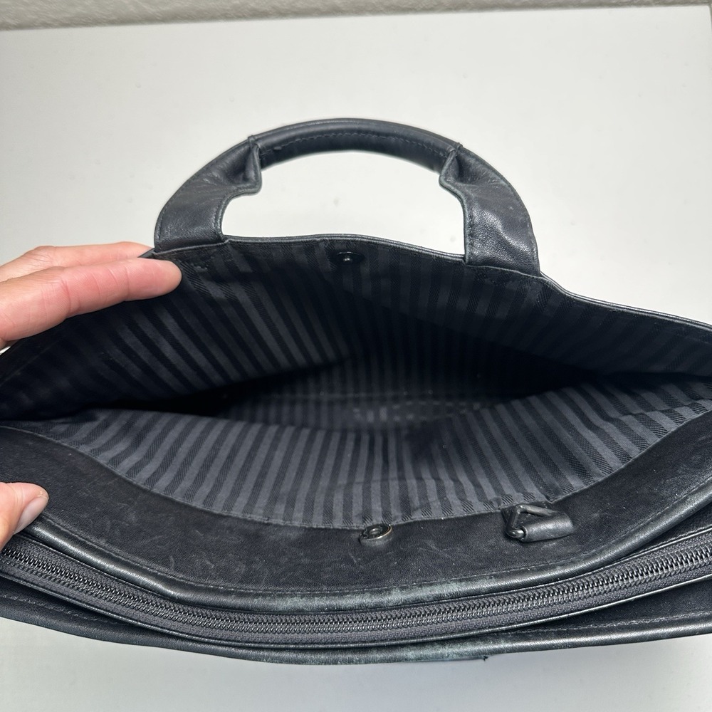 Vintage TUMI 9602D3 Napa Leather Laptop Briefcase Organizer Black Office Work - Picture 14 of 16